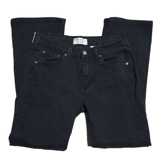 Levis Signature Jeans Womens Size Misses 12 Short Black Denim Boot Cut Stretch - Picture 2 of 10